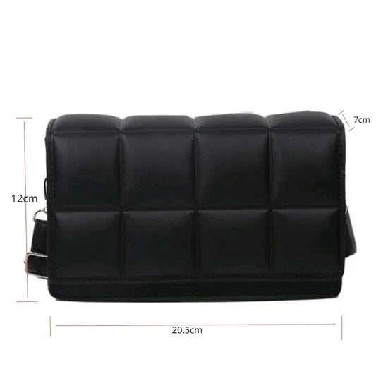 UrbanGrid™ Quilted PU Leather Shoulder Bag – Bold Texture, Everyday Chic