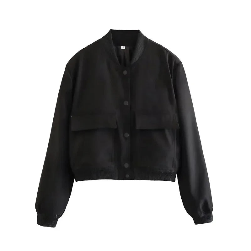 Urban Luxe Cropped Bomber Jacket