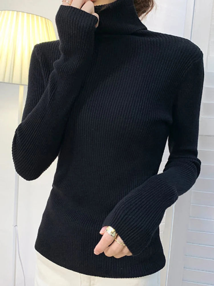 Velvex Ribbed Knit Turtleneck Sweater – Ultra Soft Fit