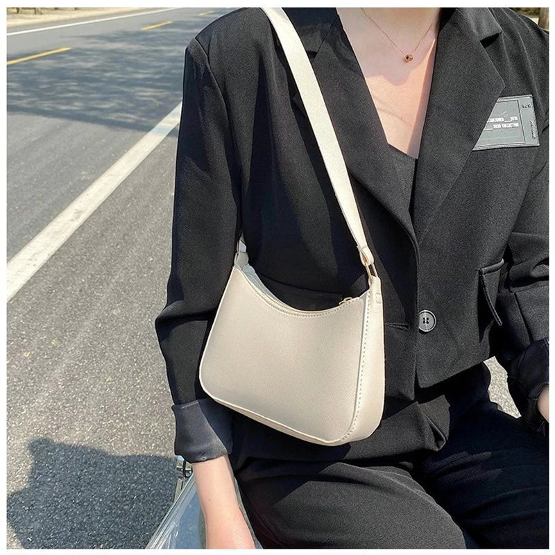 SilvaCurve™ Minimalist Baguette Shoulder Bag – Everyday Elegance in Color