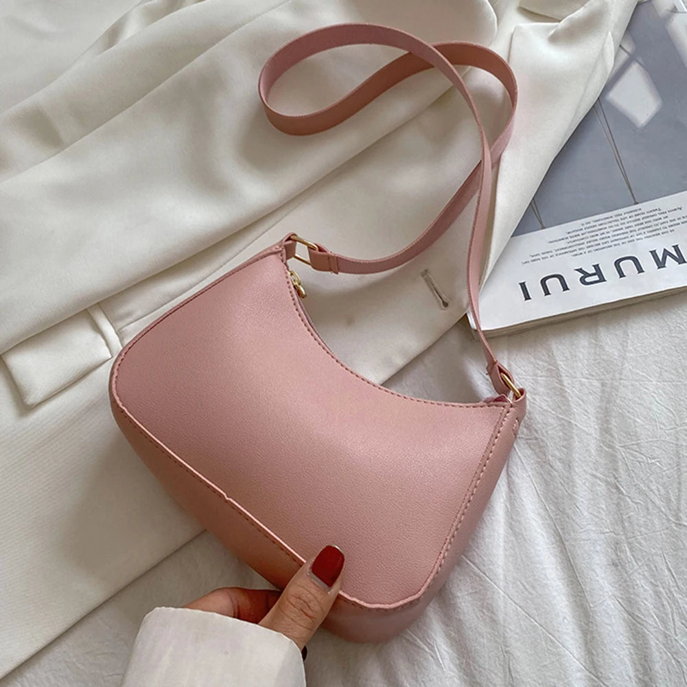 SilvaCurve™ Minimalist Baguette Shoulder Bag – Everyday Elegance in Color