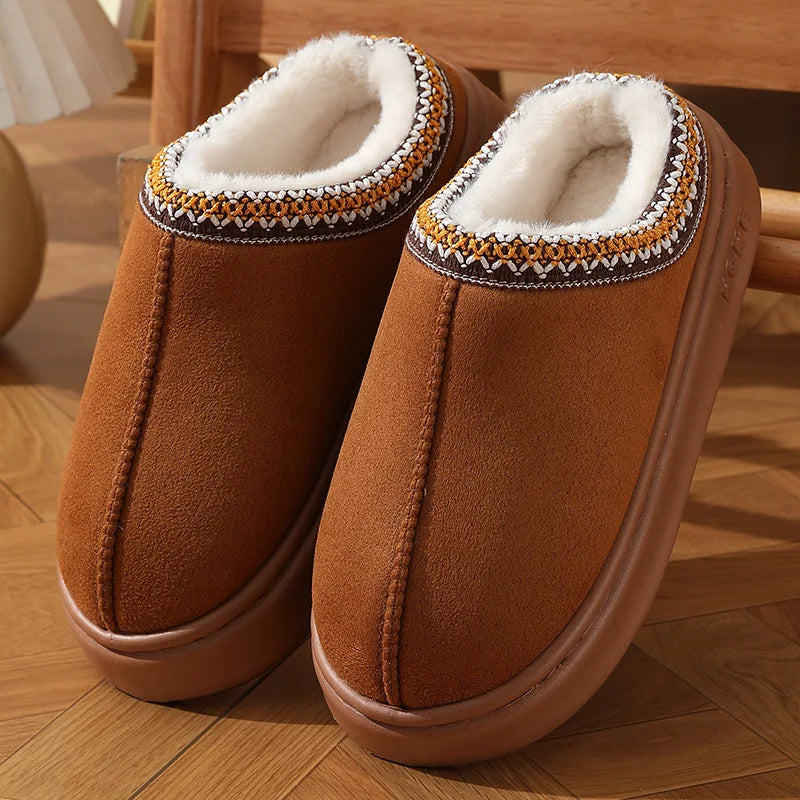 CozyNest™ Plush Lined Indoor Slippers – Unisex Winter Warmth