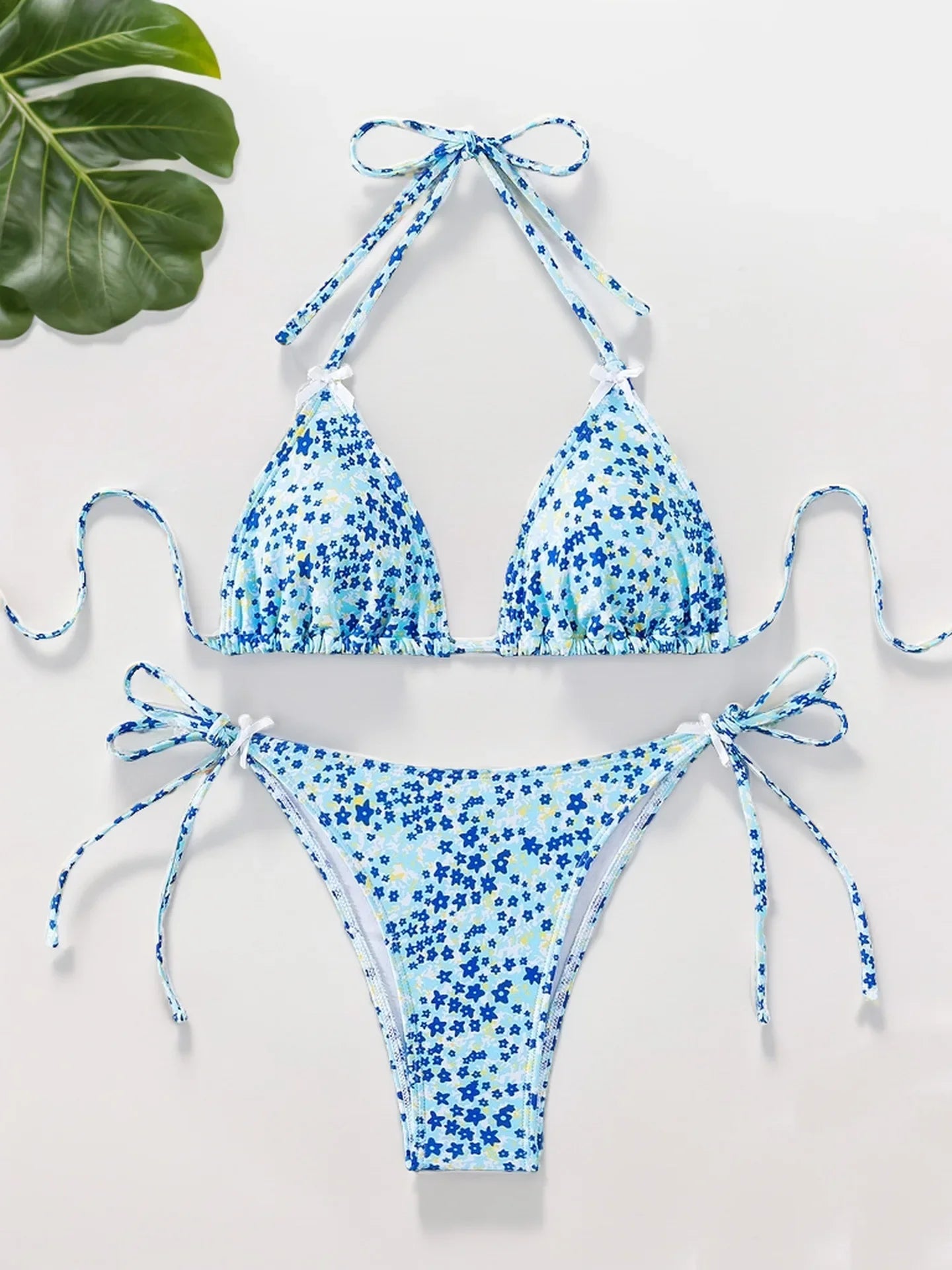 Wild Bloom Lace-Up Bikini Set