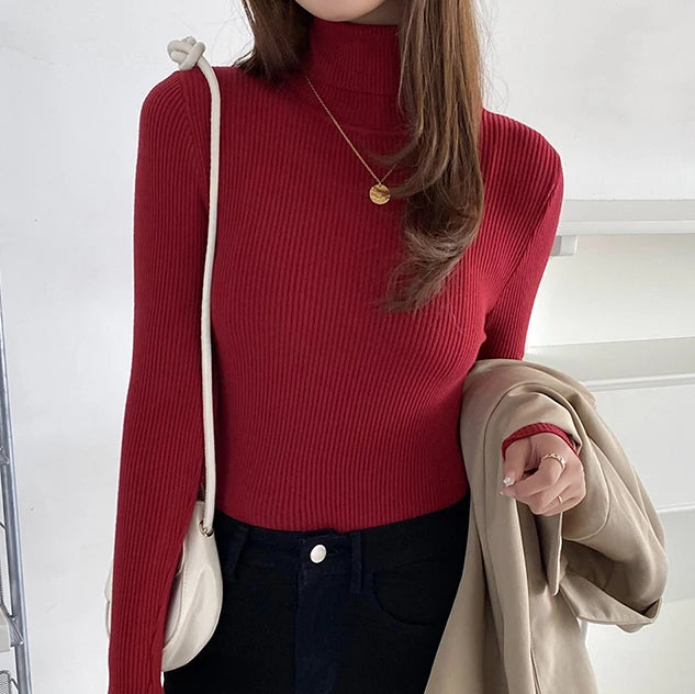 Velvex Ribbed Knit Turtleneck Sweater – Ultra Soft Fit