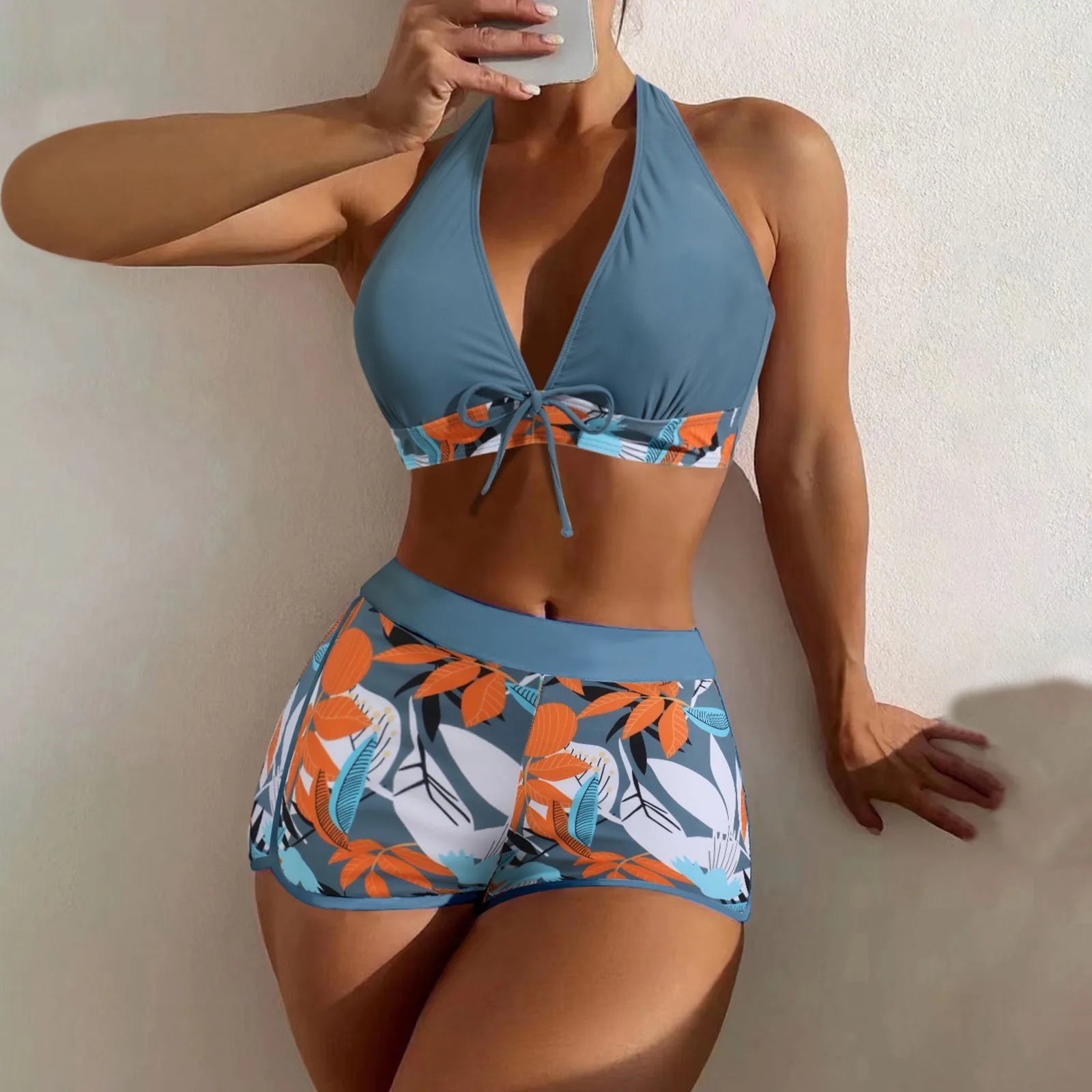 Tropical Serenity High-Waist Bikini Set
