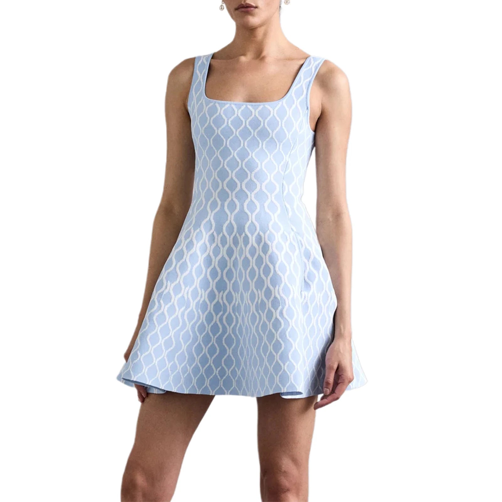 Wave Pattern Mini Dress