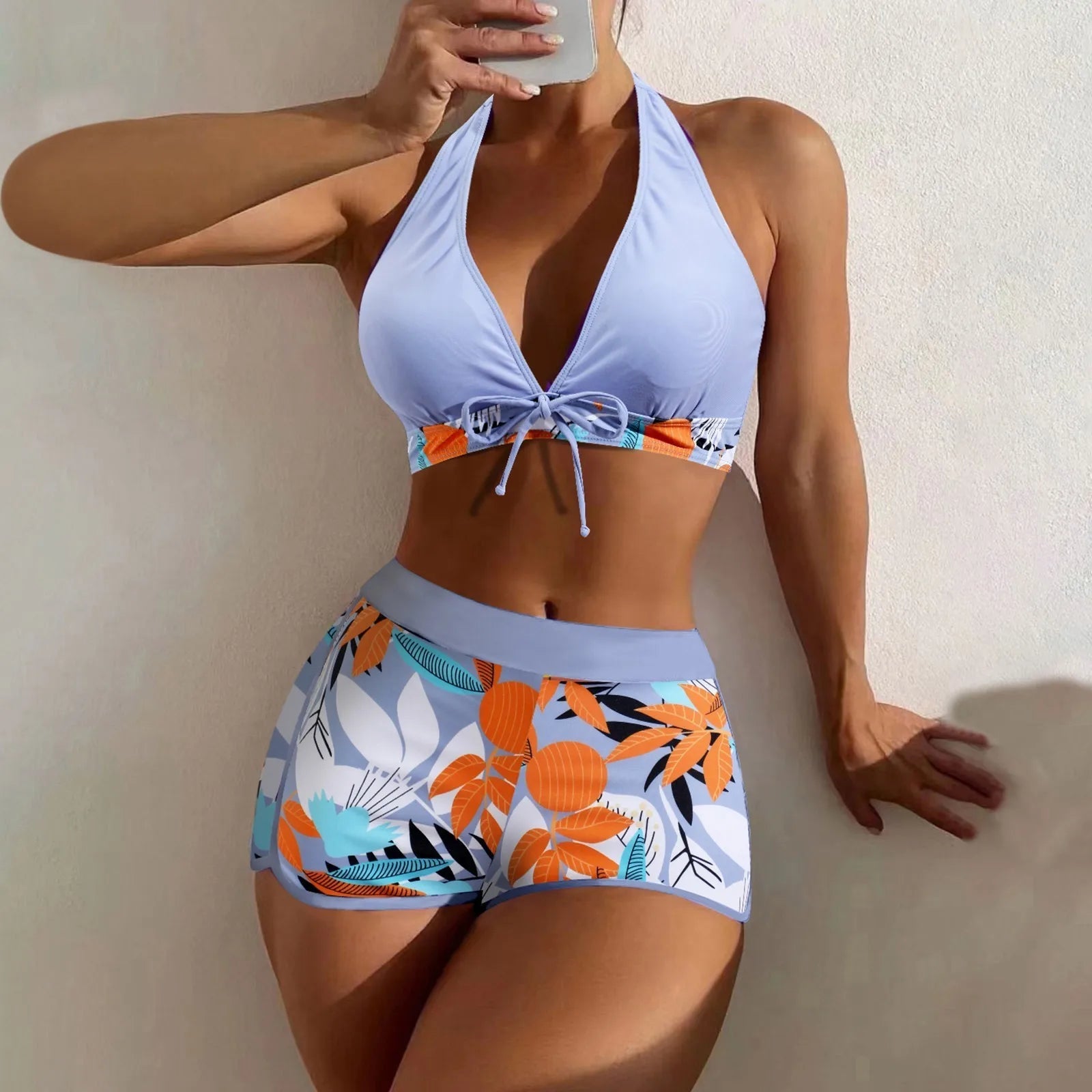 Tropical Serenity High-Waist Bikini Set