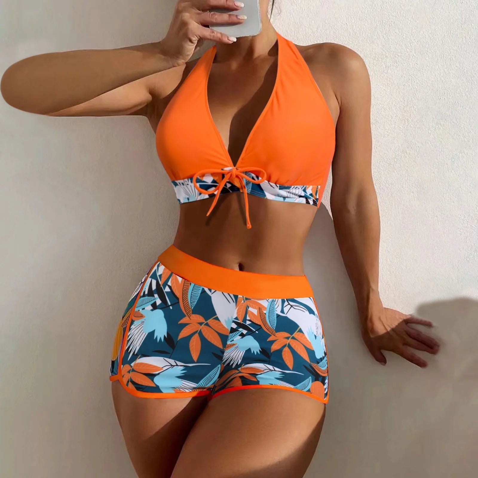 Tropical Serenity High-Waist Bikini Set