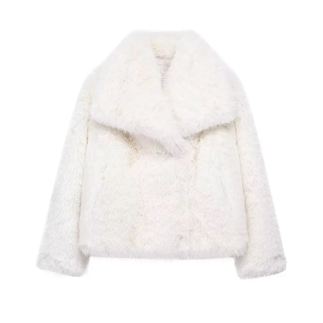 Velvet Frost Faux Fur Cropped Jacket – Lilac Luxe Edition