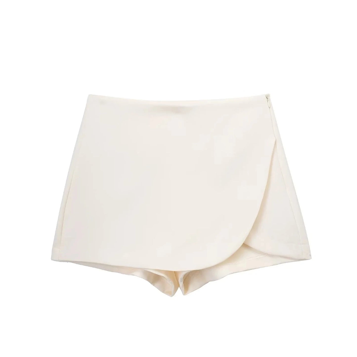 Chic Asymmetrical Skort – High Waist Wrap Mini Skirt with Built-in Shorts