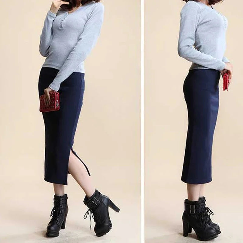 SculptFit™ Knit Pencil Skirt – Sleek Comfort, Everyday Style