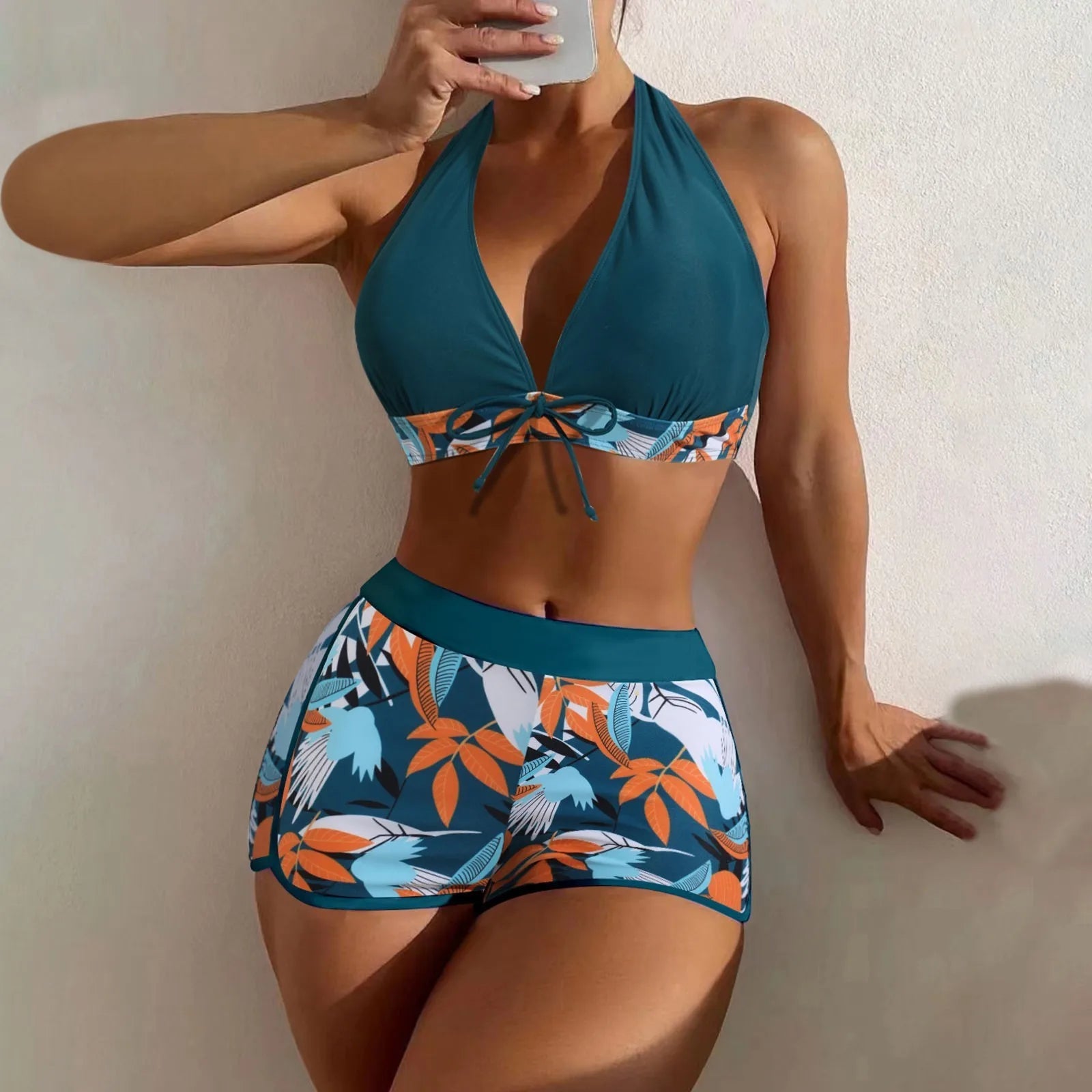 Tropical Serenity High-Waist Bikini Set