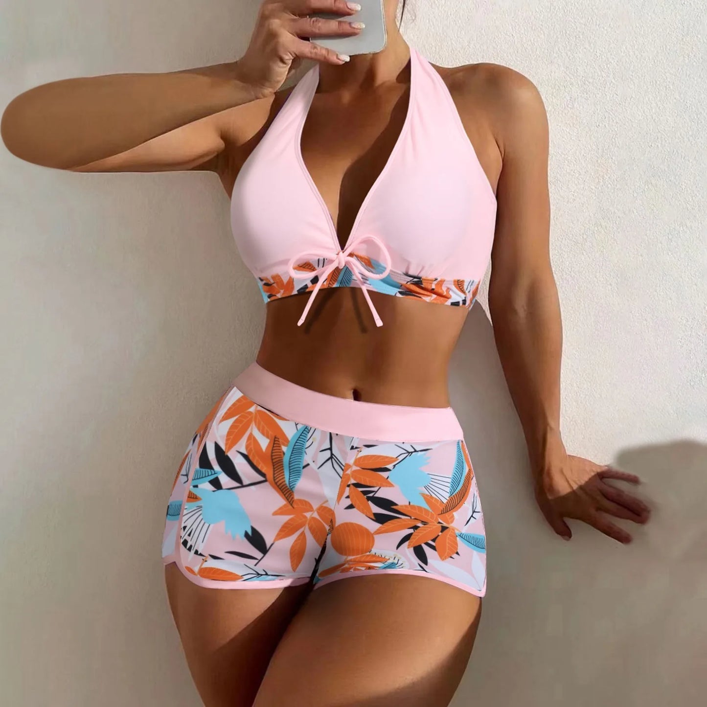 Tropical Serenity High-Waist Bikini Set