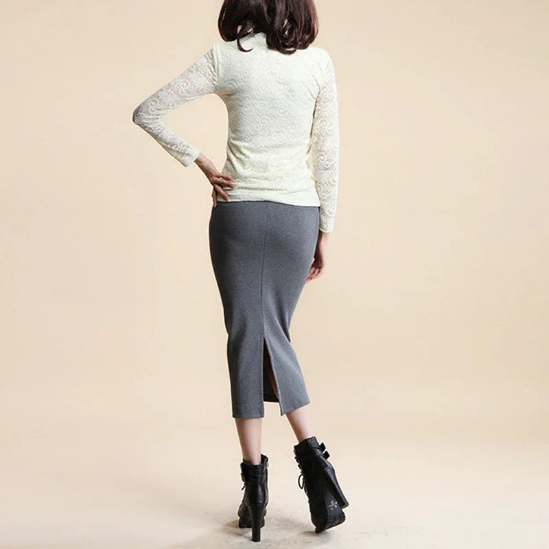 SculptFit™ Knit Pencil Skirt – Sleek Comfort, Everyday Style