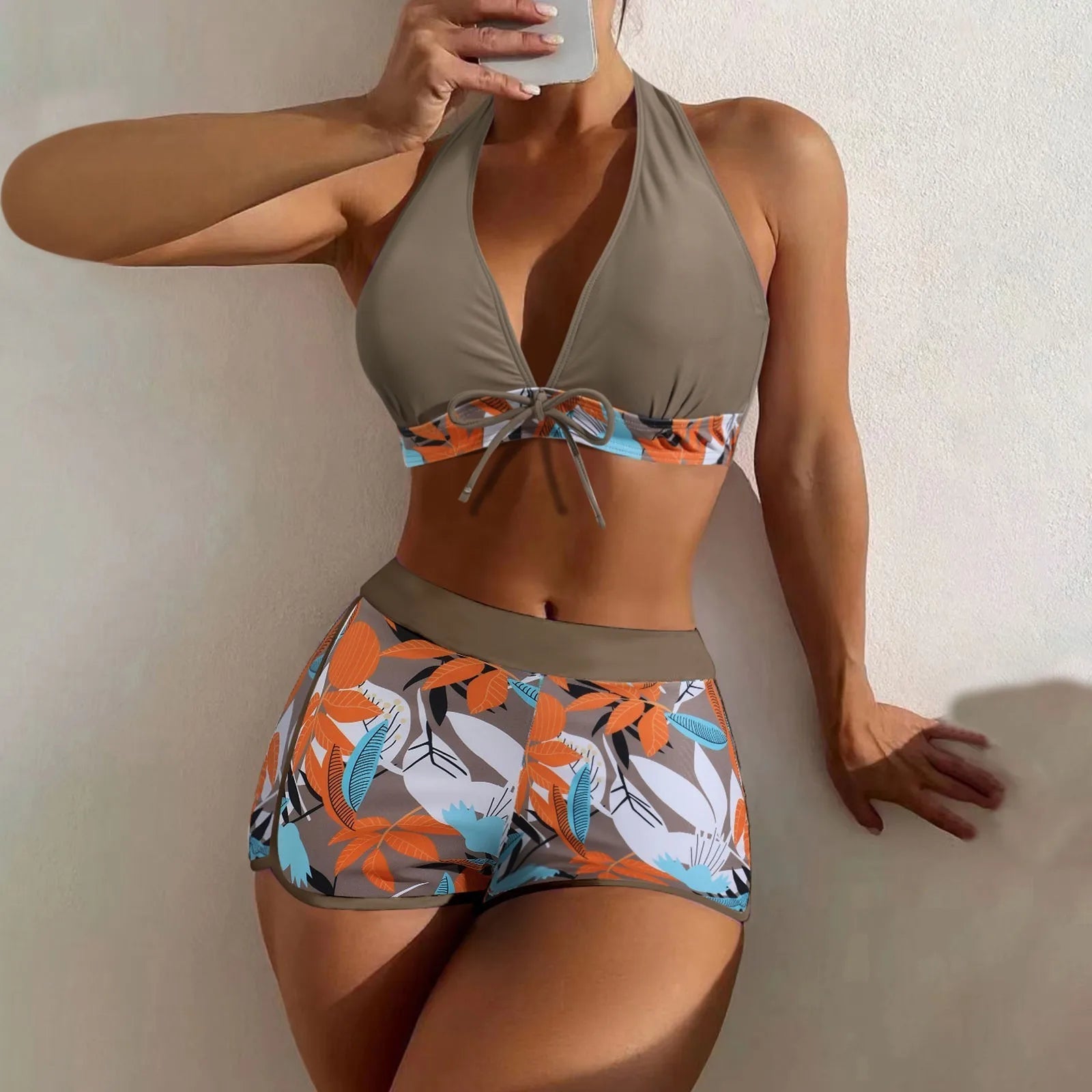 Tropical Serenity High-Waist Bikini Set