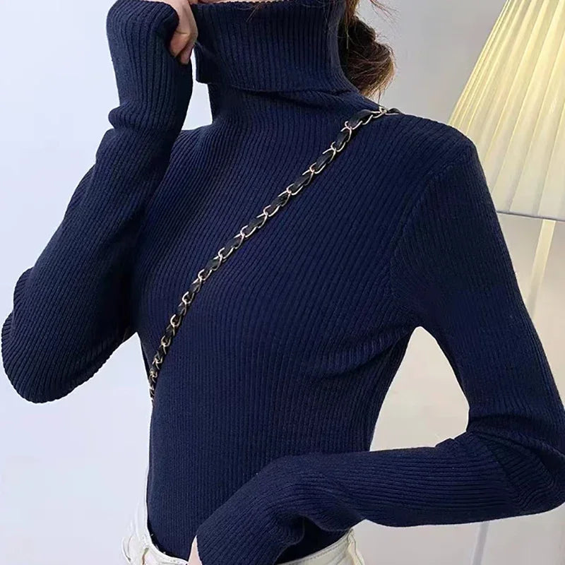 Velvex Ribbed Knit Turtleneck Sweater – Ultra Soft Fit