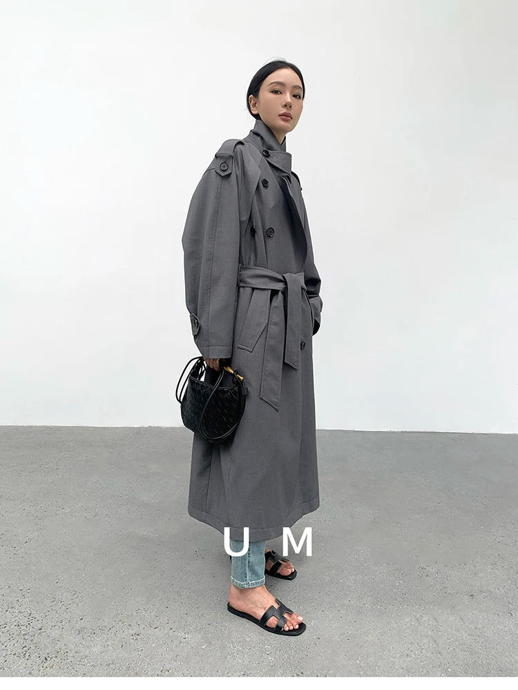 Luxe Layer Oversized Double-Breasted Trench Coat