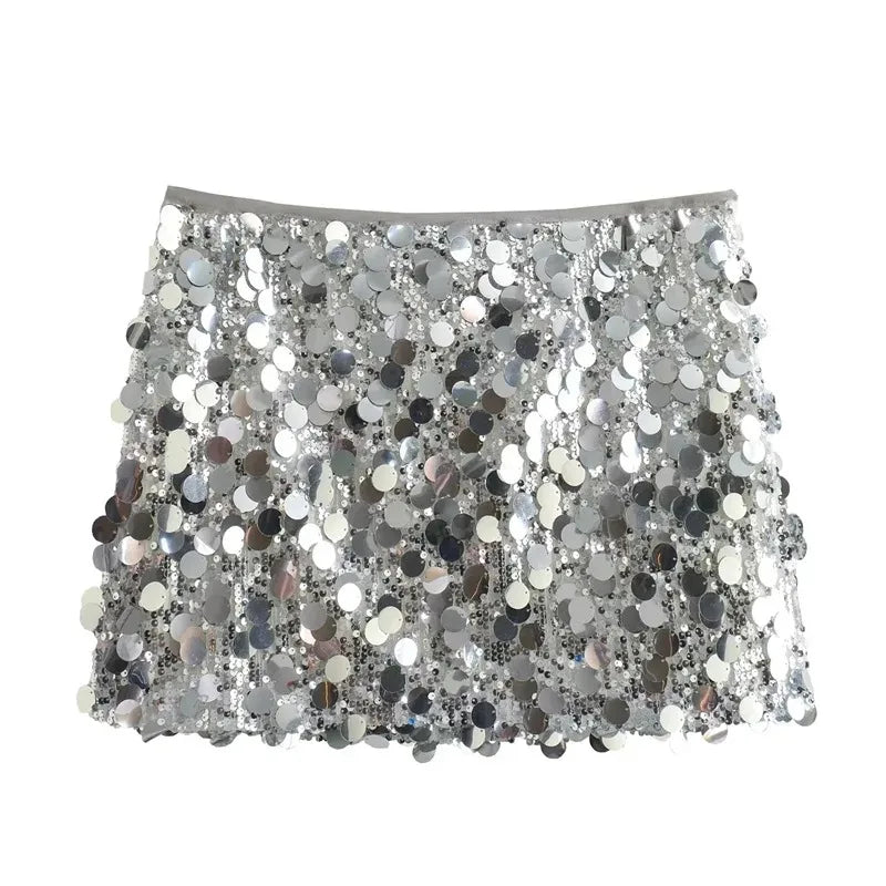 Sparkle Crush Sequin Mini Skirt – High-Waist Party Glam