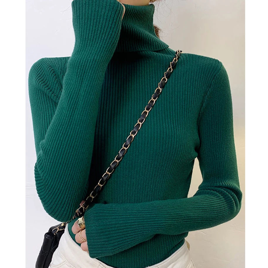 Velvex Ribbed Knit Turtleneck Sweater – Ultra Soft Fit