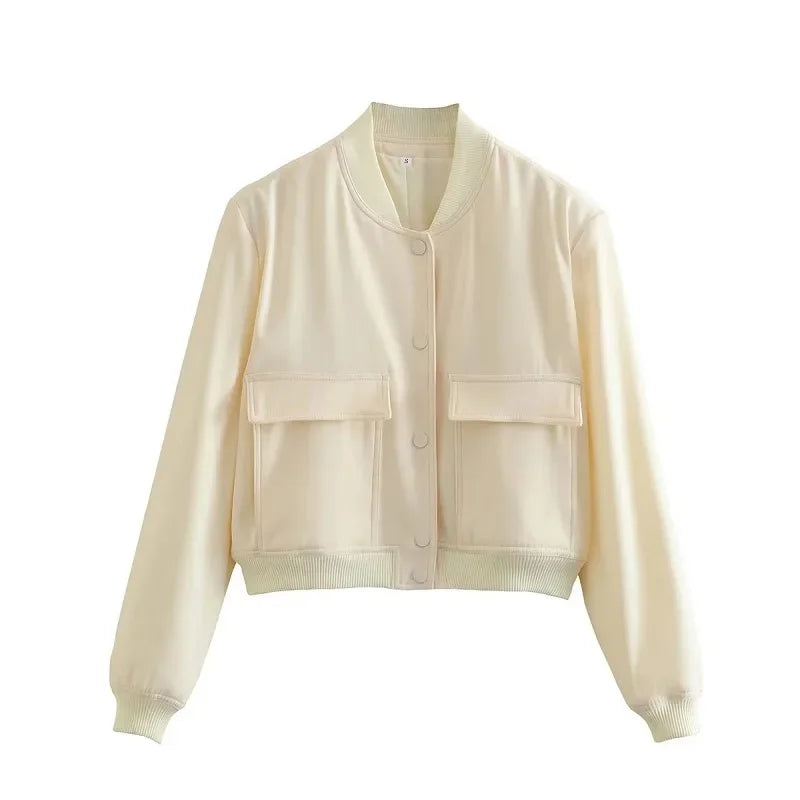 Urban Luxe Cropped Bomber Jacket