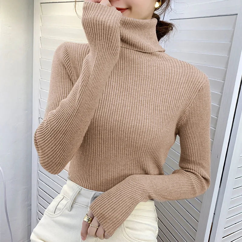 Velvex Ribbed Knit Turtleneck Sweater – Ultra Soft Fit