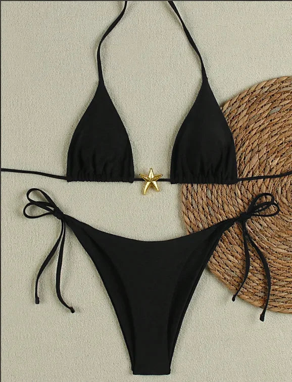 Wild Bloom Lace-Up Bikini Set