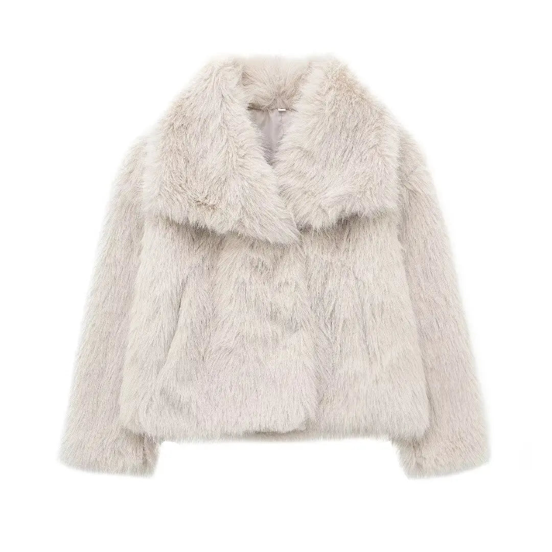 Velvet Frost Faux Fur Cropped Jacket – Lilac Luxe Edition