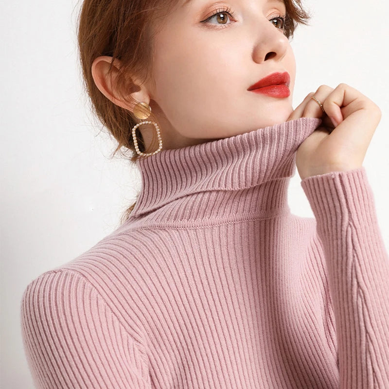 Velvex Ribbed Knit Turtleneck Sweater – Ultra Soft Fit