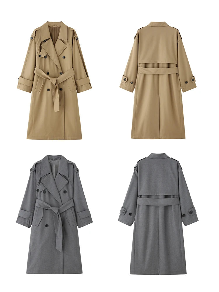 Luxe Layer Oversized Double-Breasted Trench Coat