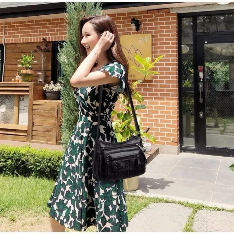 MetroEase™ Classic Multi-Pocket Shoulder Crossbody Bag