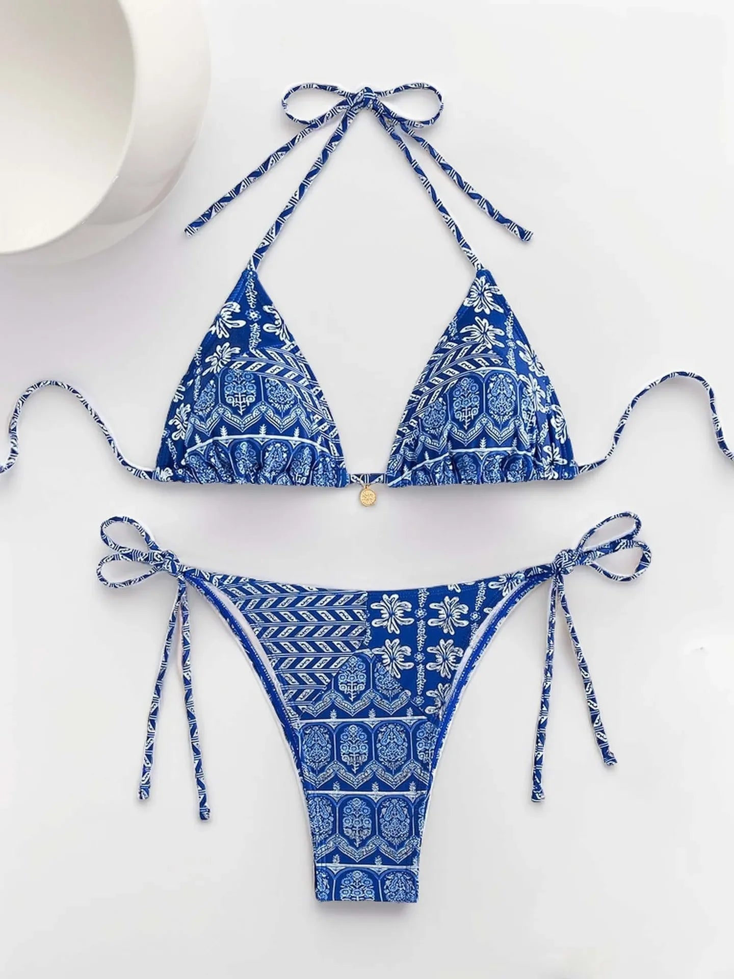 Wild Bloom Lace-Up Bikini Set