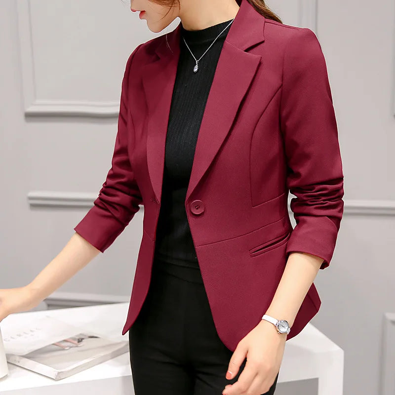 LivaForm™ One-Button Slim Blazer – Power Chic for Modern Women