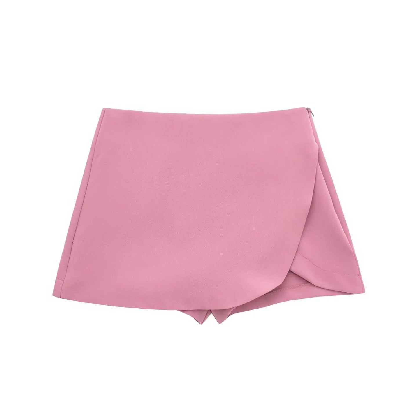 Chic Asymmetrical Skort – High Waist Wrap Mini Skirt with Built-in Shorts