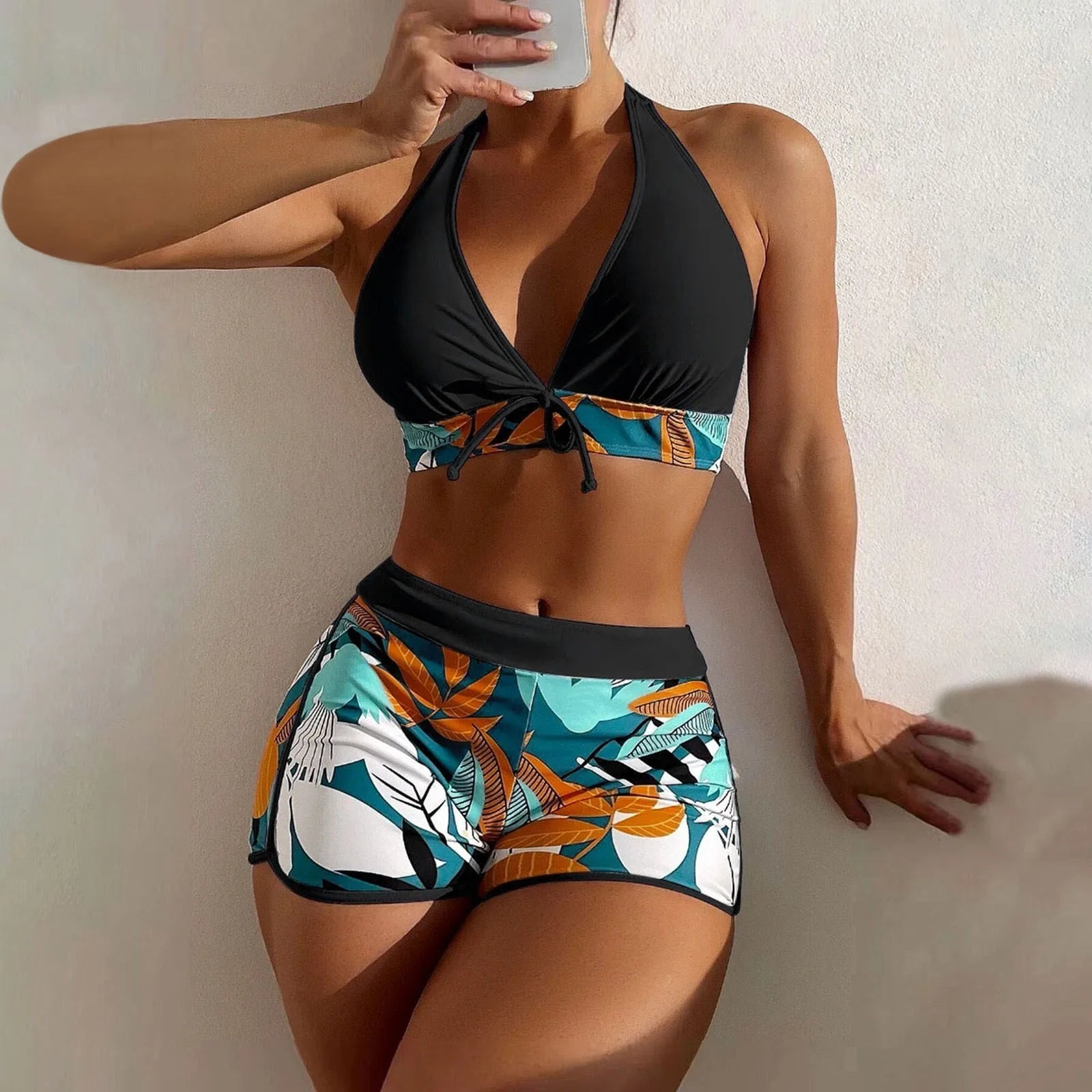 Tropical Serenity High-Waist Bikini Set