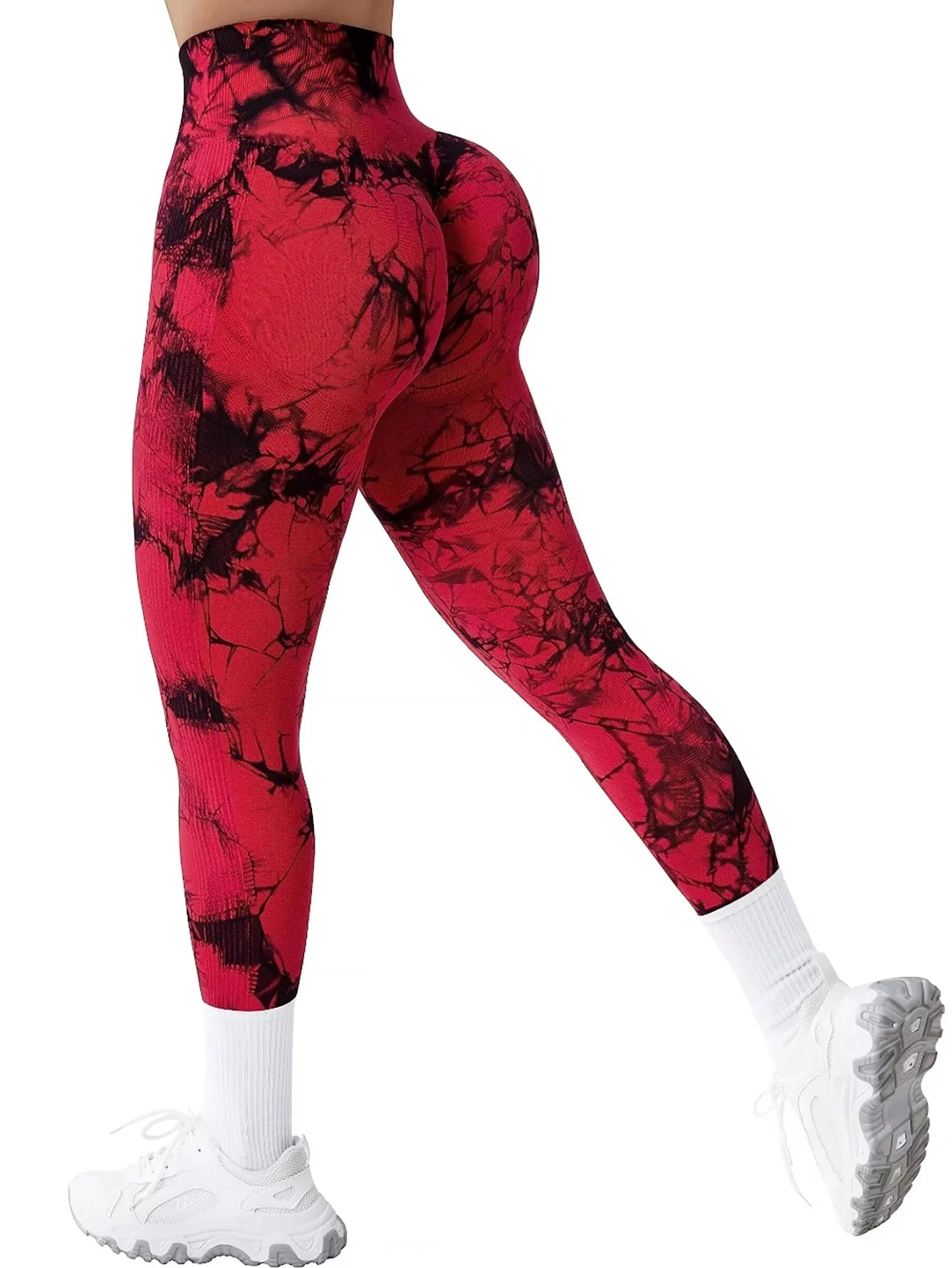 Curve Splash™ Tie-Dye Seamless Booty-Lifting Leggings – High Waist Compression Fit