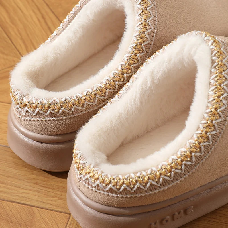 CozyNest™ Plush Lined Indoor Slippers – Unisex Winter Warmth