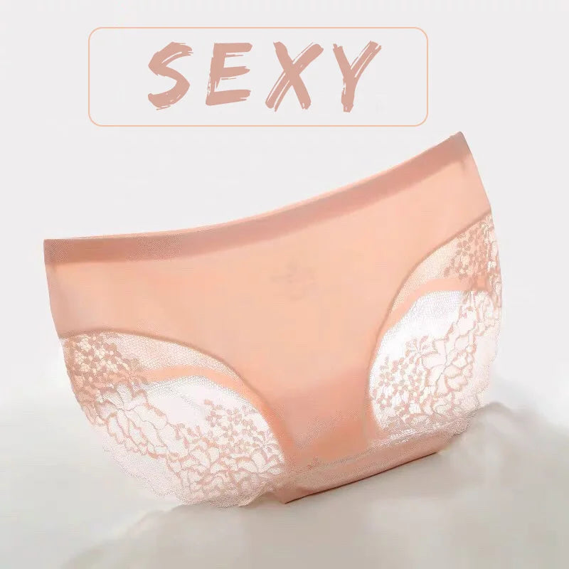 Luxe Lace Seamless Silk Panties – 4 Pack Elegance Edition