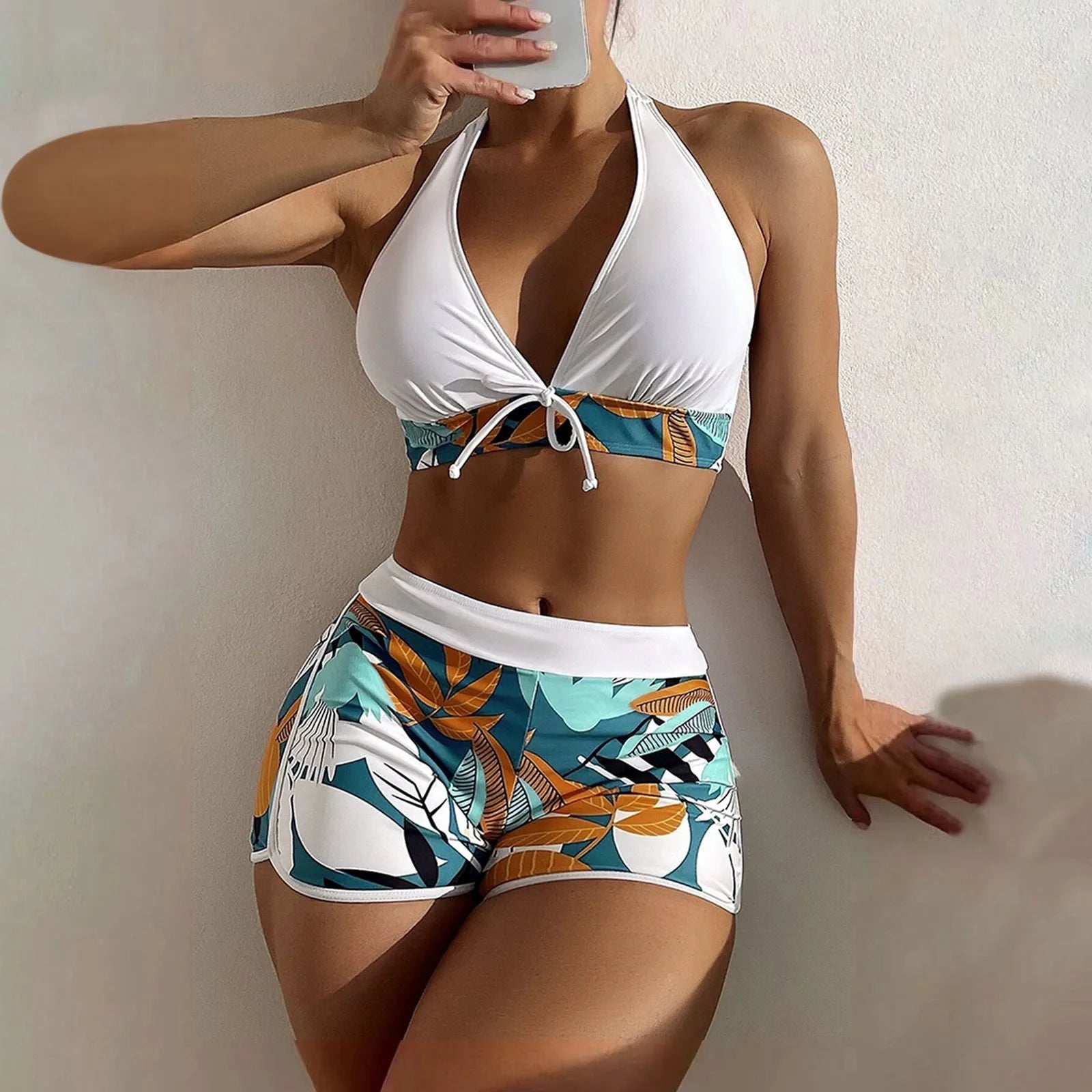 Tropical Serenity High-Waist Bikini Set