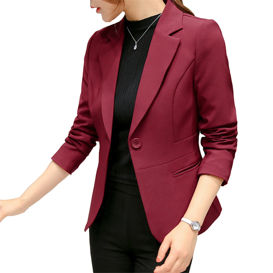 LivaForm™ One-Button Slim Blazer – Power Chic for Modern Women