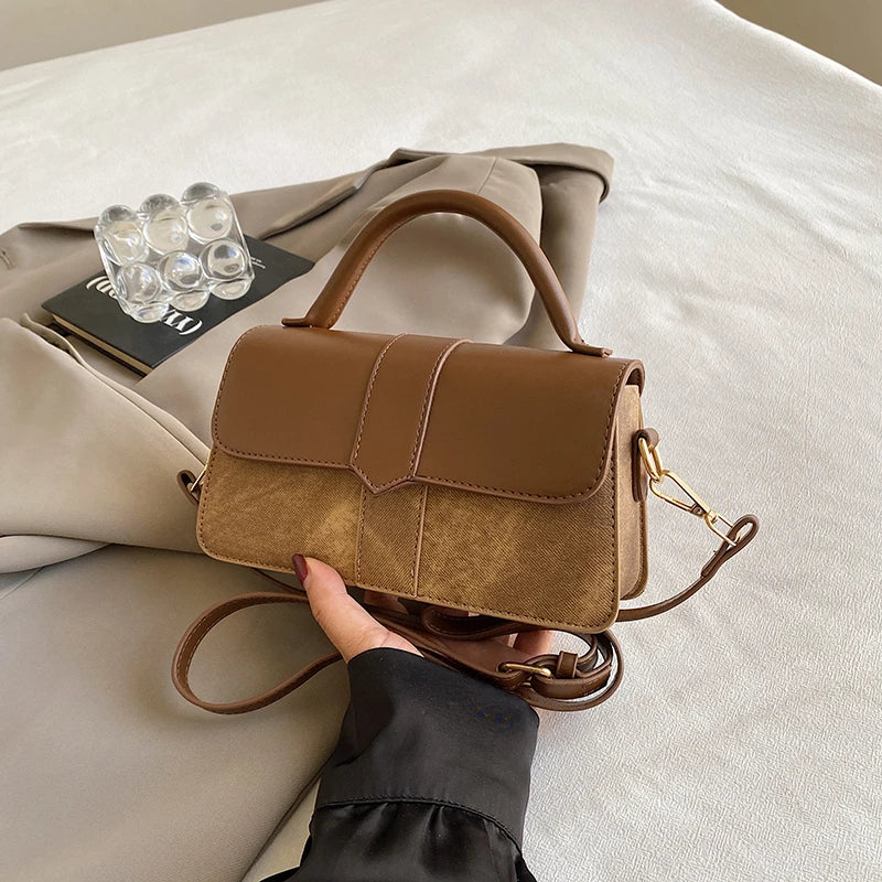 MetroLuxe™ FoldFlap PU Shoulder Satchel – Vintage Charm, Everyday Function