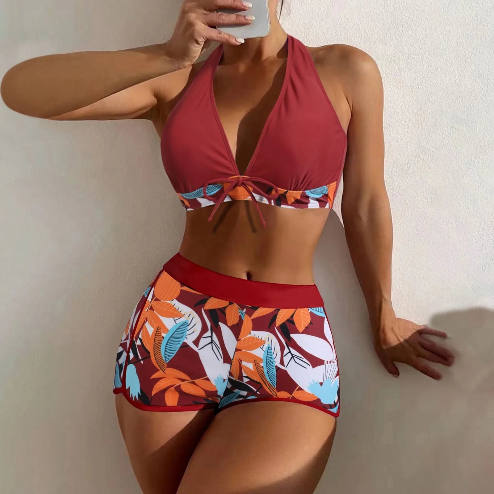 Tropical Serenity High-Waist Bikini Set