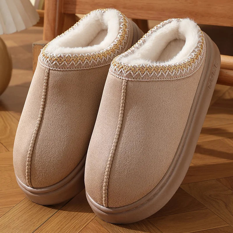 CozyNest™ Plush Lined Indoor Slippers – Unisex Winter Warmth