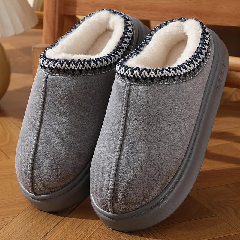 CozyNest™ Plush Lined Indoor Slippers – Unisex Winter Warmth