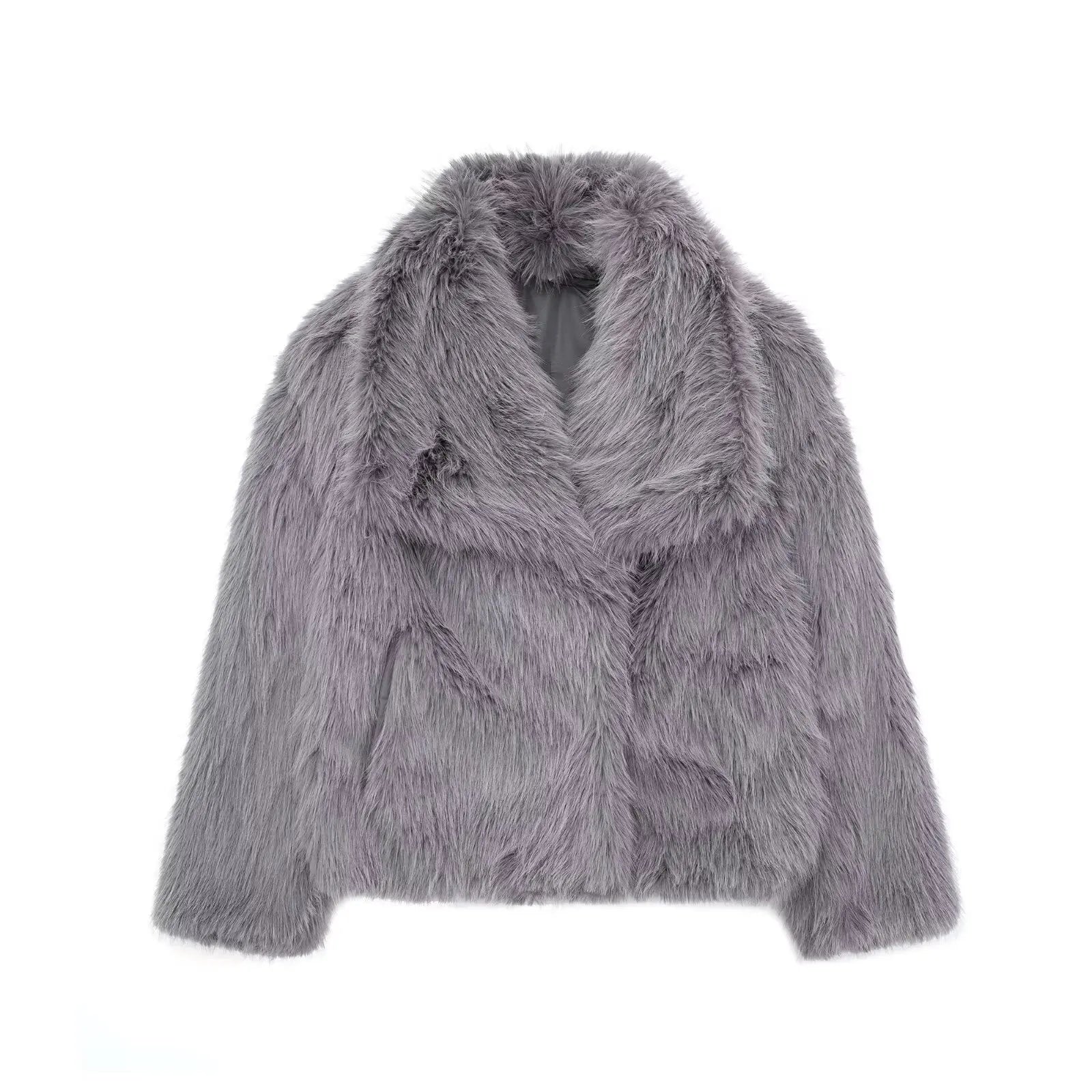 Velvet Frost Faux Fur Cropped Jacket – Lilac Luxe Edition