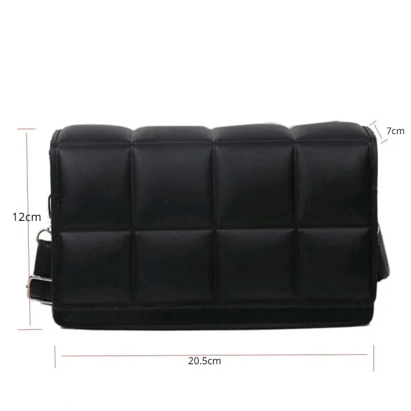 UrbanGrid™ Quilted PU Leather Shoulder Bag – Bold Texture, Everyday Chic