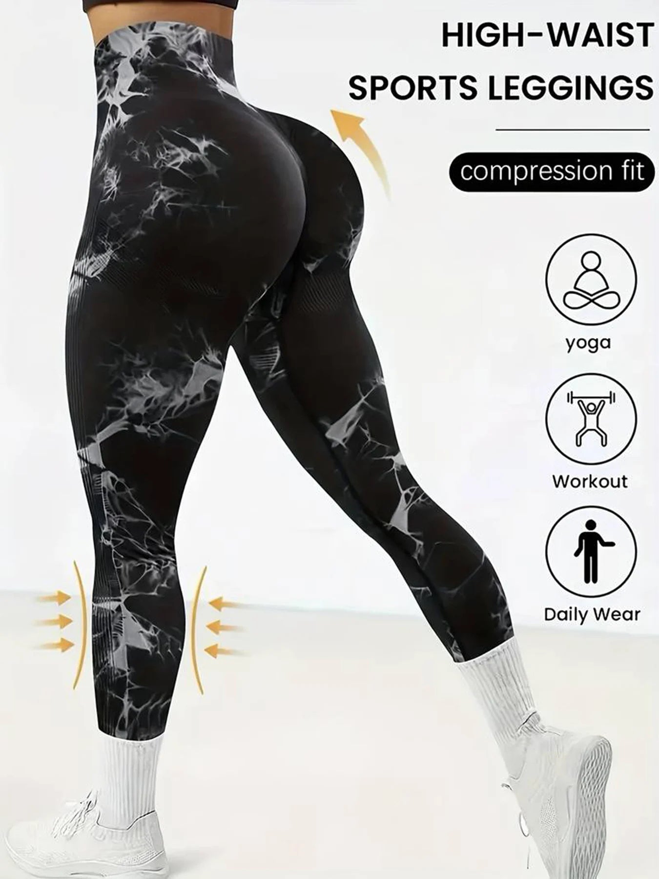 Curve Splash™ Tie-Dye Seamless Booty-Lifting Leggings – High Waist Compression Fit