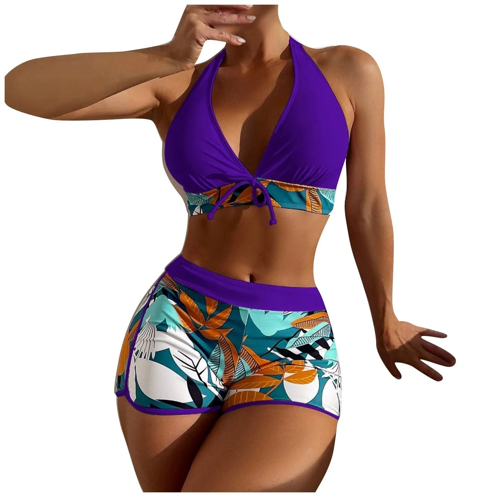 Tropical Serenity High-Waist Bikini Set