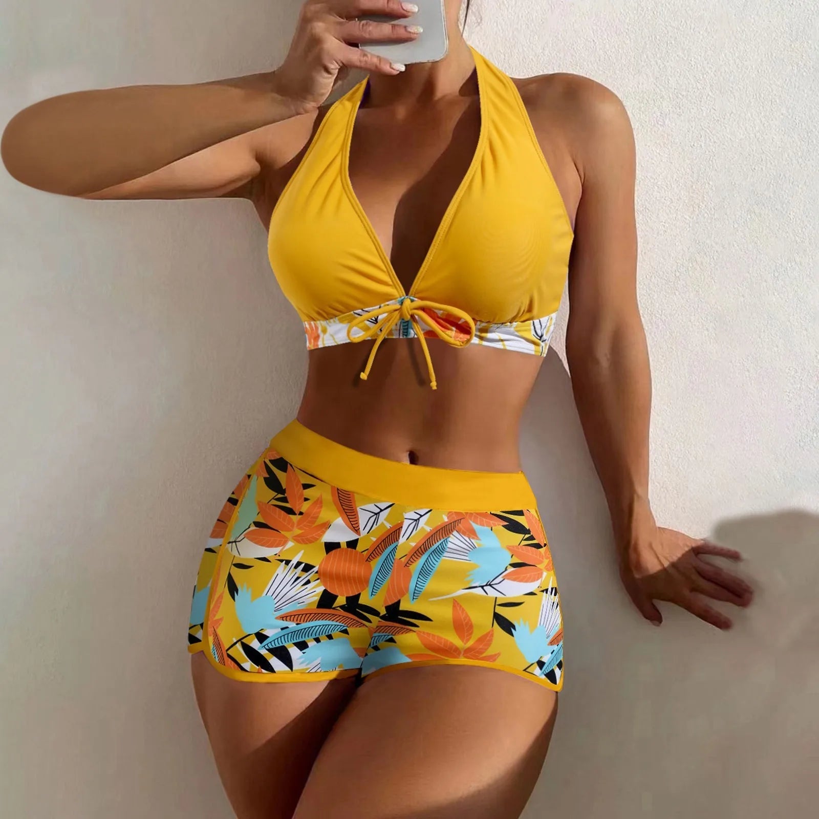 Tropical Serenity High-Waist Bikini Set
