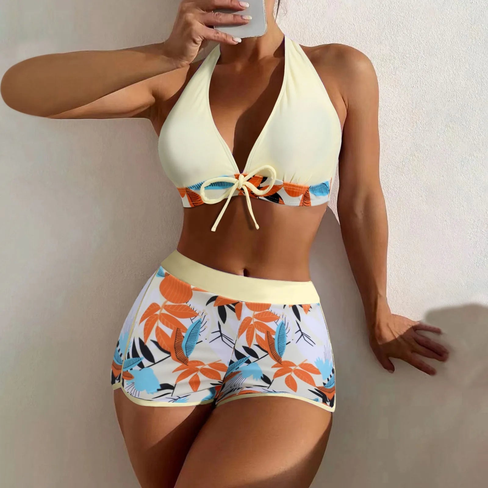 Tropical Serenity High-Waist Bikini Set