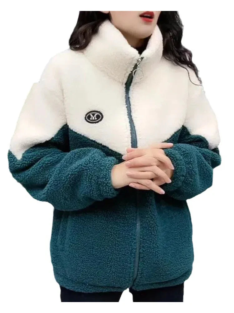 FrostGlow™ Colorblock Fleece Jacket – Ultra Cozy, Winter Ready